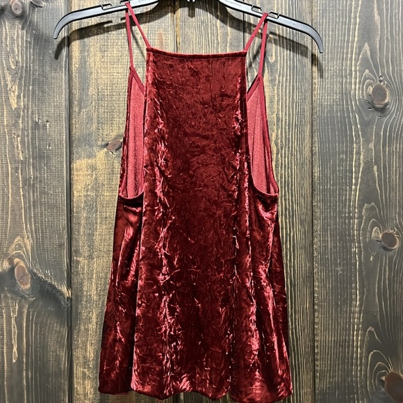 Mossimo‎ Velvet Top M Y2K Cami Maroon Relaxed Whimsigoth Grunge Edgy Neutral - Picture 5 of 8